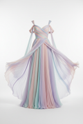 Elegant light silk gown in soft pastel color