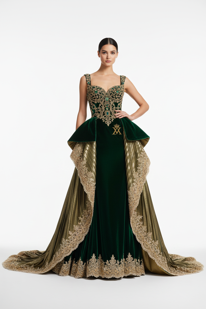 Luxury branded gown made with exquisite premium materials